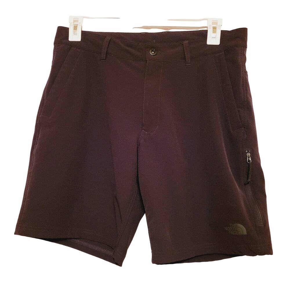 The North Face Mens black lined flat front hiking utility shorts